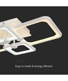 70W LED taklampe med fjernkontroll - 6000lm, CCT, dimbar, hvit metall, 58,5 x 39 cm