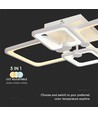70W LED taklampe med fjernkontroll - 6000lm, CCT, dimbar, hvit metall, 58,5 x 39 cm