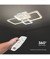 70W LED taklampe med fjernkontroll - 6000lm, CCT, dimbar, hvit metall, 58,5 x 39 cm
