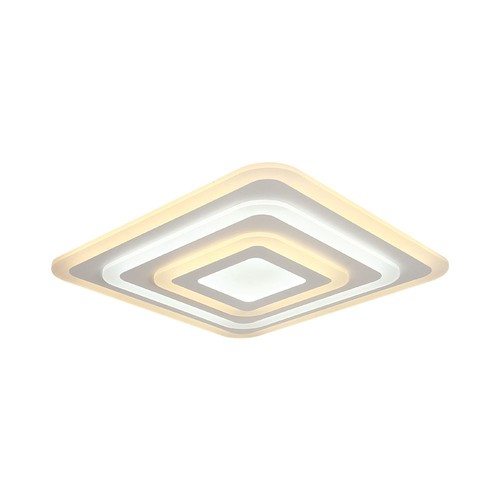 77W LED taklampe med fjernkontroll - 6700lm, dimbar, CCT, RGB, 49,5 x 49,5 cm, hvit kant