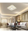 77W LED taklampe med fjernkontroll - 6700lm, dimbar, CCT, RGB, 49,5 x 49,5 cm, hvit kant
