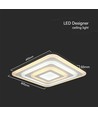 77W LED taklampe med fjernkontroll - 6700lm, dimbar, CCT, RGB, 49,5 x 49,5 cm, hvit kant