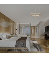 45W LED pendel, Ø60cm, børstet gull - 5500lm, 4000K, designer pendellampe, IP20