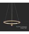 45W LED pendel, Ø60cm, børstet gull - 5500lm, 3000K, designer pendellampe, IP20