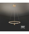 45W LED pendel, Ø60cm, børstet gull - 5500lm, 3000K, designer pendellampe, IP20