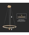 45W LED pendel, Ø60cm, Brush Gold - 5500lm, 4000K, IP20, høydejusterbar