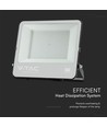 200W lyskaster - IP65, sort, arbeidslampe, Samsung LED-chip, 1m ledning, 6500K, grått frostet glass