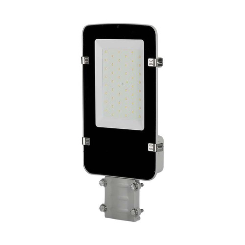 50W LED gatelykt med Samsung LED chip - 100lm/W, IP65, 4000K, grå, 110 grader