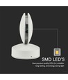 6W hvit vegglampe - IP65, 3000K, 645lm, utendørs, inkl. lyskilde