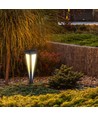 2W LED solcelle hagelampe - 3000K, sort, 3.7V batteri, IP-klasse, opptil 8 timers drift