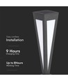2W LED solcelle hagelampe - 3000K, sort, 3.7V batteri, IP-klasse, opptil 8 timers drift
