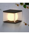 3W LED solcelle hagelampe, Cube - IP65, 3000K, varm hvit, sort/hvit, 20,5 x 20,5 cm