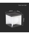 3W LED solcelle hagelampe, Cube - IP65, 3000K, varm hvit, sort/hvit, 20,5 x 20,5 cm