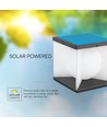 3W LED solcelle hagelampe, Cube - IP65, 3000K, varm hvit, sort/hvit, 20,5 x 20,5 cm
