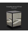 E27 hagelampe CUBE - IP65, sort, firkantet, moderne design, uten lyskilde