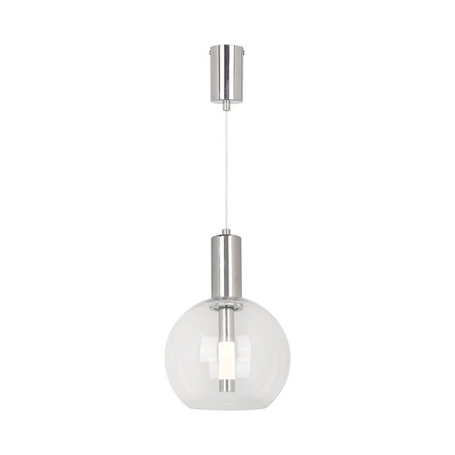 5W LED pendellampe i klart glass - Ø20cm, 3000K, stål og akryl, transparent