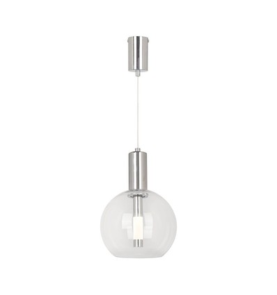 5W LED pendellampe i klart glass - Ø20cm, 3000K, stål og akryl, transparent