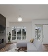 5W LED pendellampe i klart glass - Ø20cm, 3000K, stål og akryl, transparent