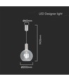 5W LED pendellampe i klart glass - Ø20cm, 3000K, stål og akryl, transparent