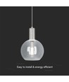 5W LED pendellampe i klart glass - Ø20cm, 3000K, stål og akryl, transparent