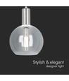 5W LED pendellampe i klart glass - Ø20cm, 3000K, stål og akryl, transparent