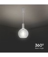 5W LED pendellampe i klart glass - Ø20cm, 3000K, stål og akryl, transparent