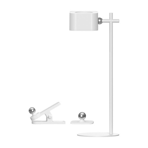 Oppladbar 3-i-1 LED-lampe - Magnetisk, dimbar, CCT, opp/ned-lys, hvit, inkl. fot og 2 stk. monteringsbraketter