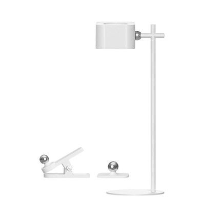 Oppladbar 3-i-1 LED-lampe - Magnetisk, dimbar, CCT, opp/ned-lys, hvit, inkl. fot og 2 stk. monteringsbraketter