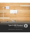 Oppladbar 3-i-1 LED-lampe - Magnetisk, dimbar, CCT, opp/ned-lys, hvit, inkl. fot og 2 stk. monteringsbraketter