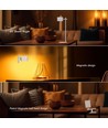 Oppladbar 3-i-1 LED-lampe - Magnetisk, dimbar, CCT, opp/ned-lys, hvit, inkl. fot og 2 stk. monteringsbraketter
