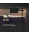 Oppladbar 3-i-1 LED-lampe - Magnetisk, dimbar, CCT, opp/ned-lys, sort, inkl. fot og 2 stk. monteringsbraketter