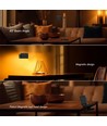 Oppladbar 3-i-1 LED-lampe - Magnetisk, dimbar, CCT, opp/ned-lys, sort, inkl. fot og 2 stk. monteringsbraketter