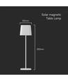 5W LED magnetisk solcelle bordlampe - Touch dimbar, CCT, IP65, hvit, transportabel, oppladbar