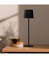 5W LED solcelle magnetisk bordlampe - Touch dimbar, CCT, IP65, sort, 400lm, inkl. batteri