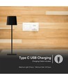 5W LED solcelle magnetisk bordlampe - Touch dimbar, CCT, IP65, sort, 400lm, inkl. batteri