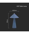 3W oppladbar LED bordlampe, Blå - Touch dimbar, 3-i-1 CCT, 4000mAh batteri, inkl. lyskilde
