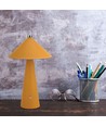 3W oppladbar LED bordlampe - Touch dimbar, 3-i-1 CCT, metall med lær, USB-C, gul