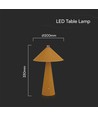 3W oppladbar LED bordlampe - Touch dimbar, 3-i-1 CCT, metall med lær, USB-C, gul