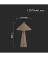 3W oppladbar LED bordlampe, brun - 3-i-1 CCT, dimbar, touch kontroll, USB-C, 4000mAh batteri