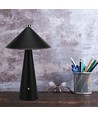 3W oppladbar LED bordlampe med touch dim - 3-i-1 CCT, sort lær, 4000mAh batteri, USB-C, 20x33 cm