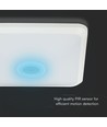 12W LED sensorlampe med Samsung Chip - 3-i-1 CCT, kvadratisk, hvit, 360° PIR sensor, IP20