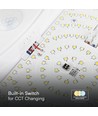 15W LED tak/vegglampe med sensor - Samsung LED chip, 3-i-1 CCT, IP44, hvit, rund, Ø25cm