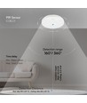 15W LED tak/vegglampe med sensor - Samsung LED chip, 3-i-1 CCT, IP44, hvit, rund, Ø25cm