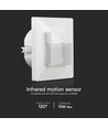 Veggfeste bevegelsessensor - Hvit, for innbygging, PIR infrarød, Maks 200W