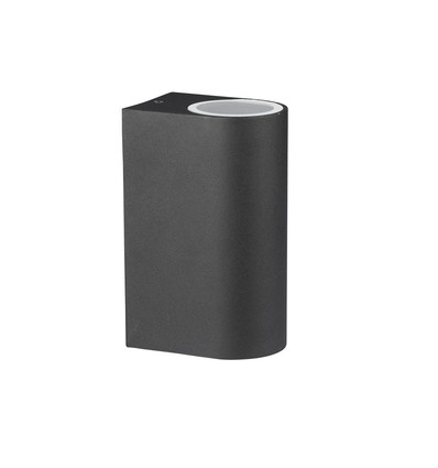 GU10 vegglampe med opp/ned lys, rund - IP44 utendørs, hvit, aluminium, uten lyskilde