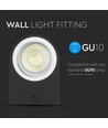 GU10 vegglampe med opp/ned lys, rund - IP44 utendørs, hvit, aluminium, uten lyskilde