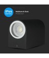GU10 vegglampe med opp/ned lys, rund - IP44 utendørs, hvit, aluminium, uten lyskilde