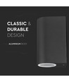 GU10 vegglampe med opp/ned lys, rund - IP44 utendørs, hvit, aluminium, uten lyskilde
