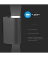 GU10 vegglampe med opp/ned lys, rund - IP44 utendørs, hvit, aluminium, uten lyskilde