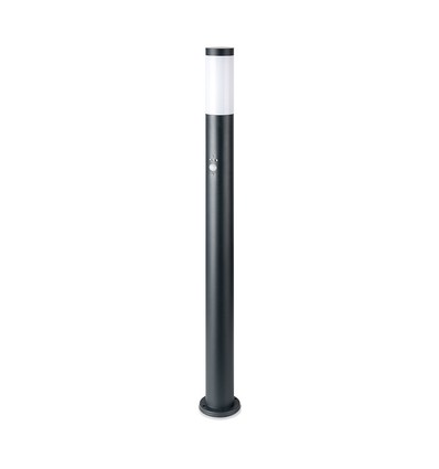 110cm E27 hagelampe med sensor - IP44, rustfritt stål, antrasitt, PIR sensor, uten lyskilde